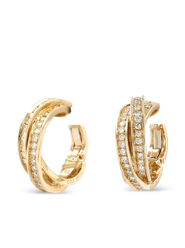 Cartier トリニティ ダイヤモンド ピアス イエローゴールド | ゴールド