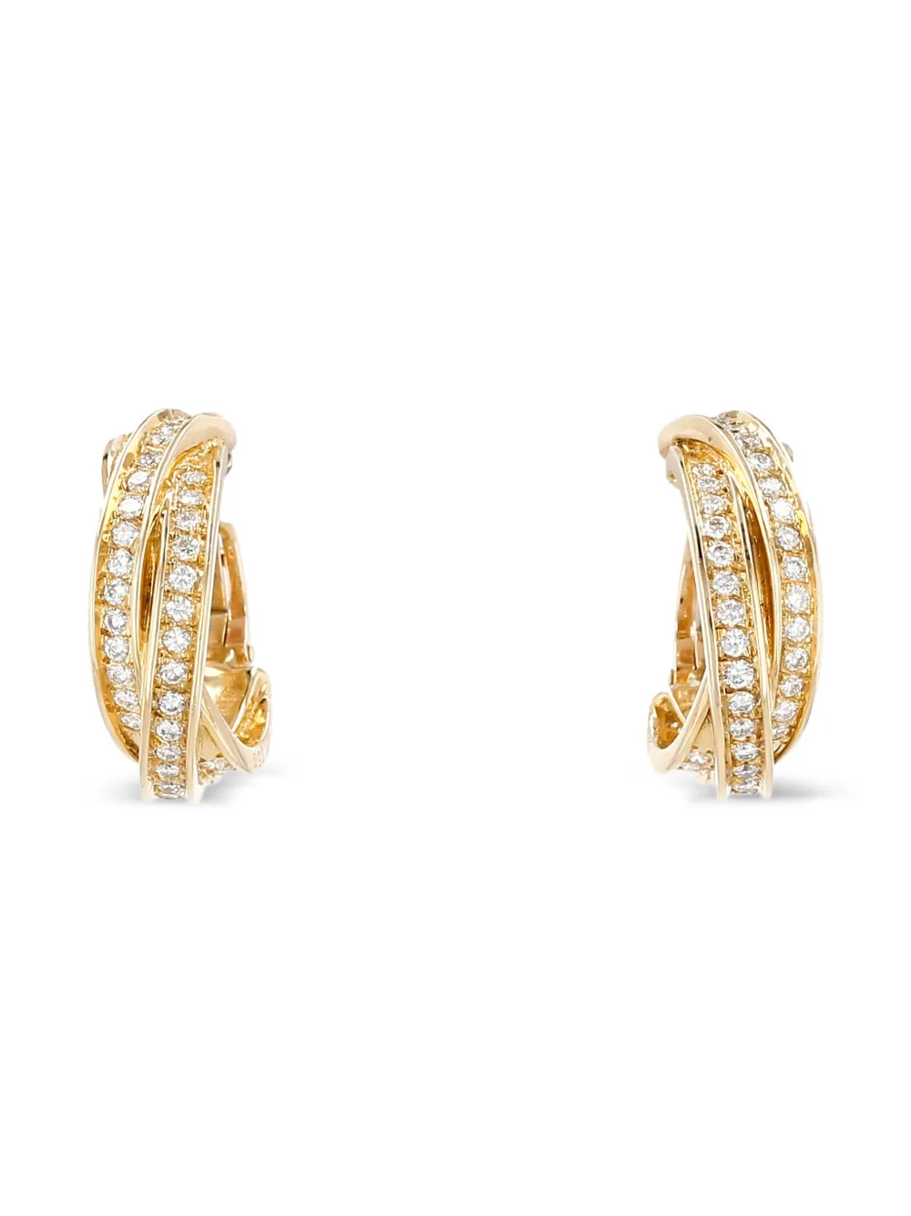 Cartier トリニティ ダイヤモンド ピアス イエローゴールド - ゴールドトーン Cartier トリニティ ダイヤモンド ピアス イエローゴールド - ゴールドトーン