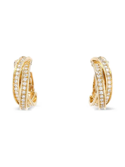 Cartier yellow gold Trinity diamond earrings