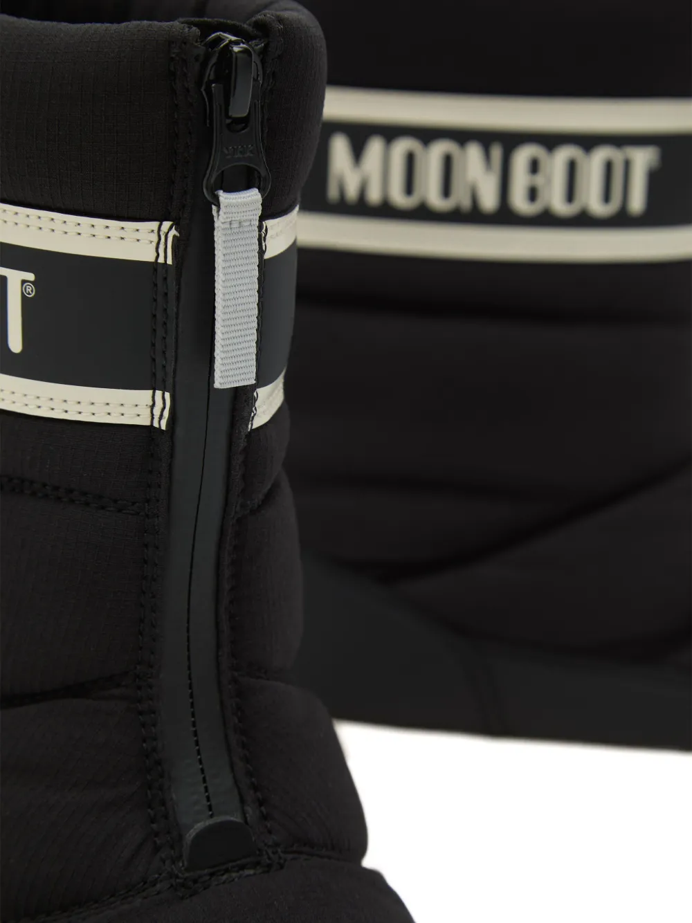 Moon Boot Kids Park Strap zip-front quilted boots Zwart