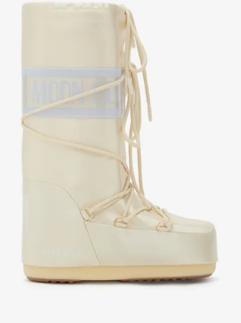Moon Boot Kids logo-band lace-up boots
