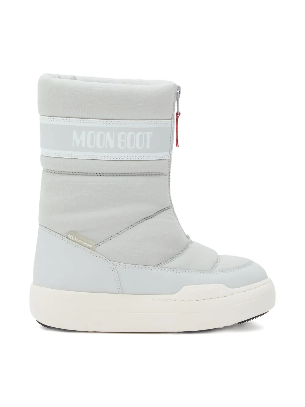 Moon Boot Zip-front Quilted Snow Boots In Gray