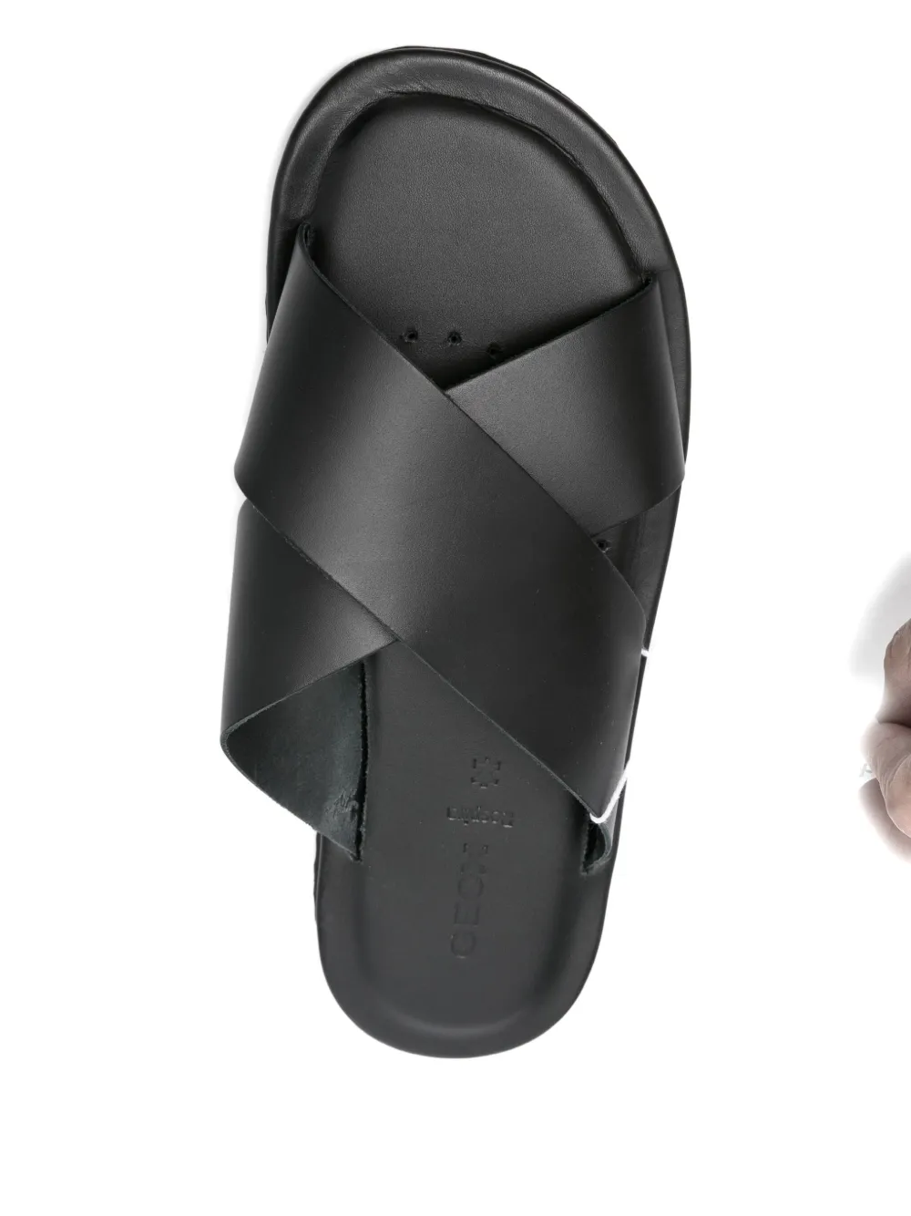 Geox Erice cross-strap leather sandals Black