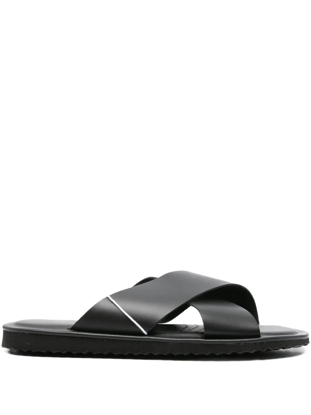 Geox Erice cross-strap leather sandals Black