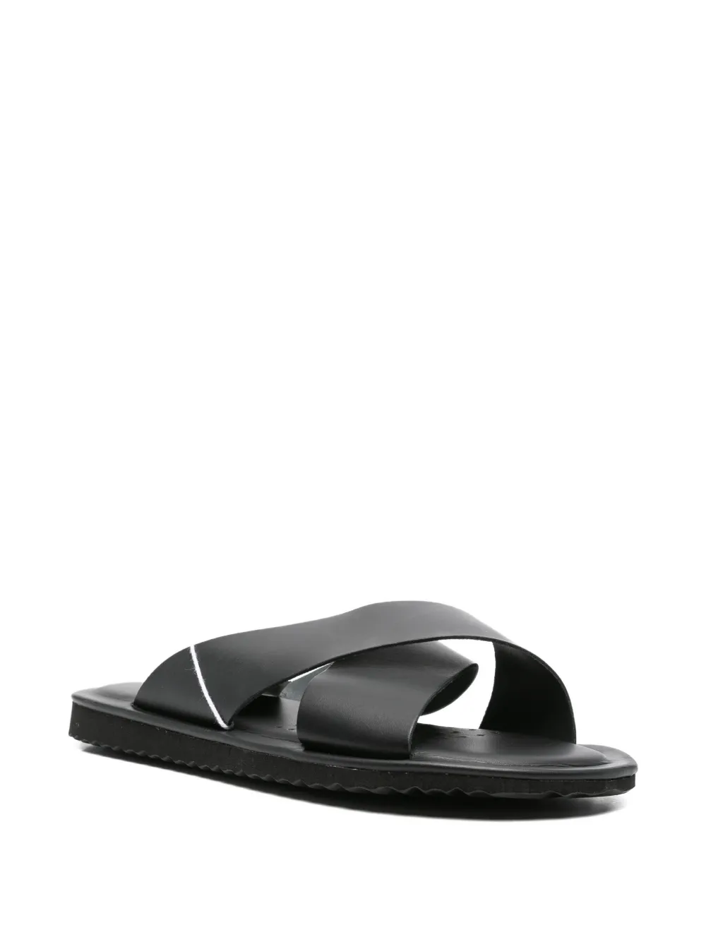 Geox Erice cross-strap leather sandals Black