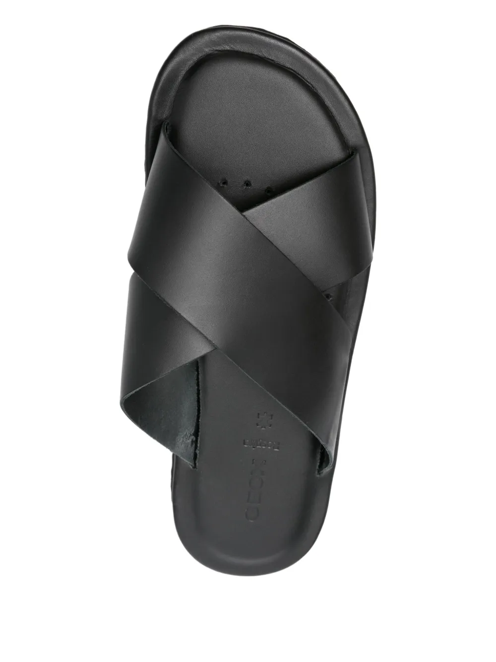 Geox Erice cross-strap leather sandals Black