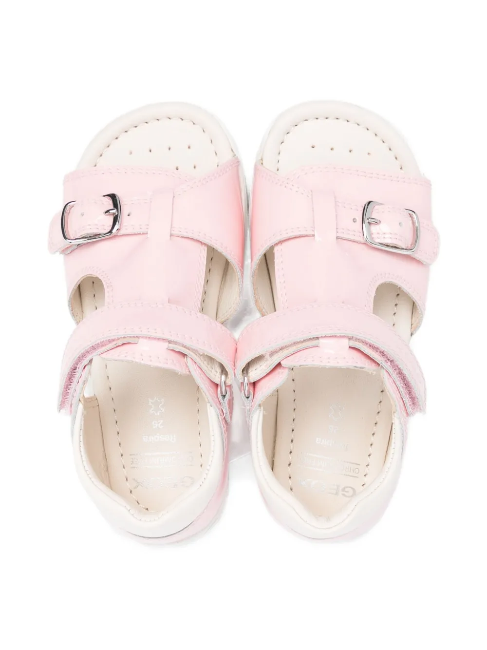 Geox Kids Alul leren sandalen met gespsluiting Roze
