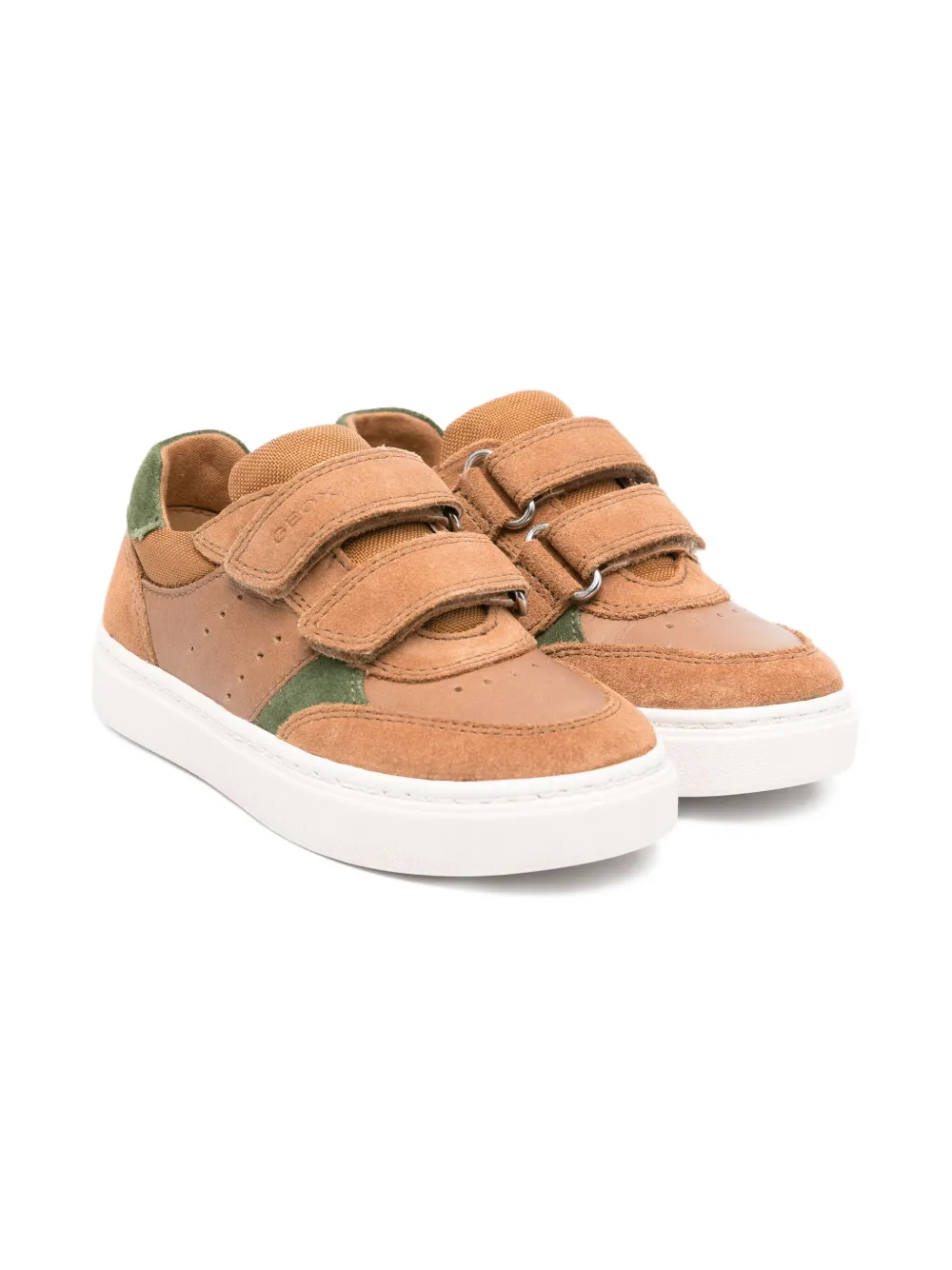 Geox Kids Nashik triple-strap suede sneakers Brown
