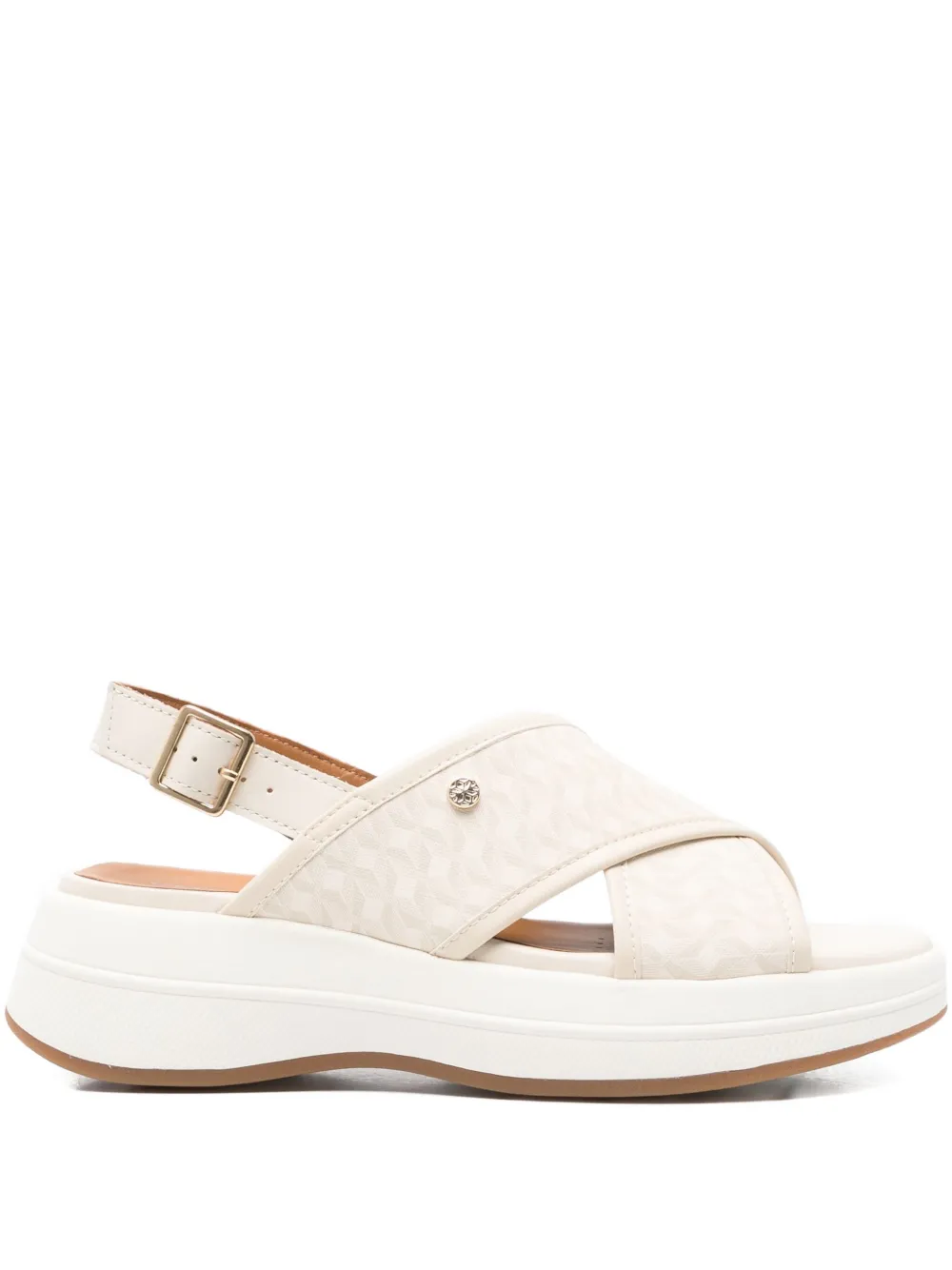 Geox 55mm Spherica Cross-strap Platform Sandals In Neutral