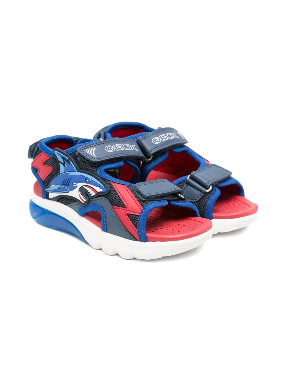 Geox Kids Ciberdron shark-patch sandals Blue