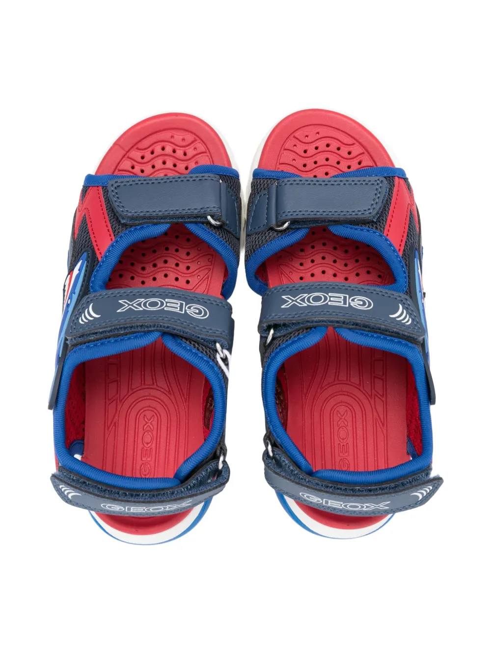 Geox Kids Ciberdron shark-patch sandals Blue