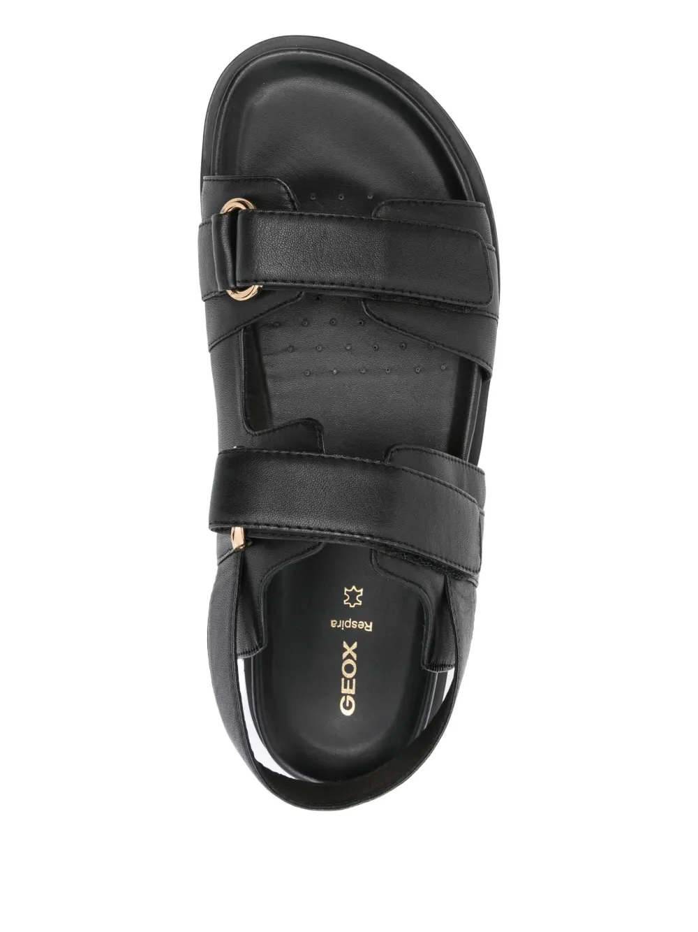 Geox Adelash double-strap leather sandals Black
