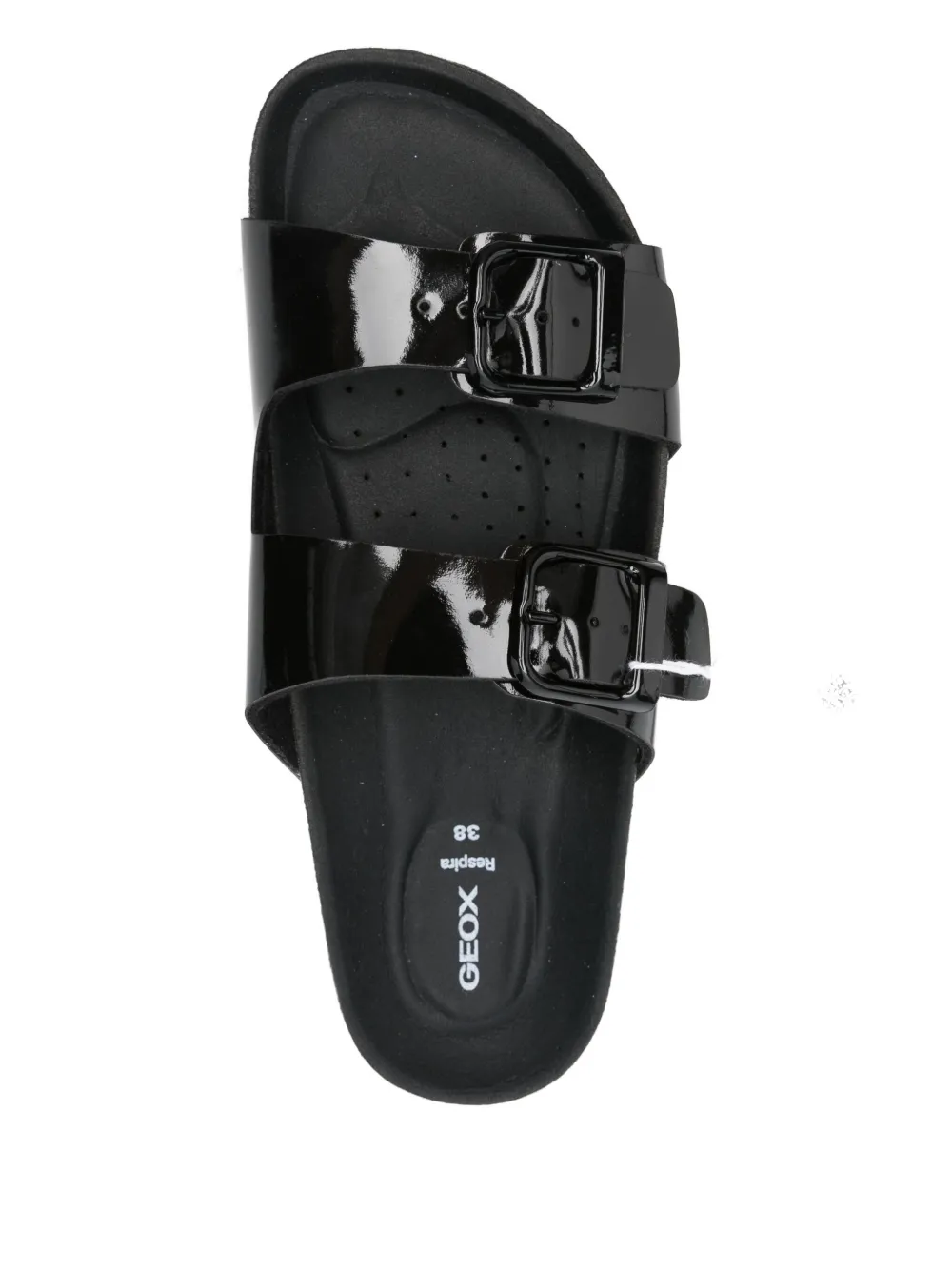 Geox Buckle-detail Slippers In Black