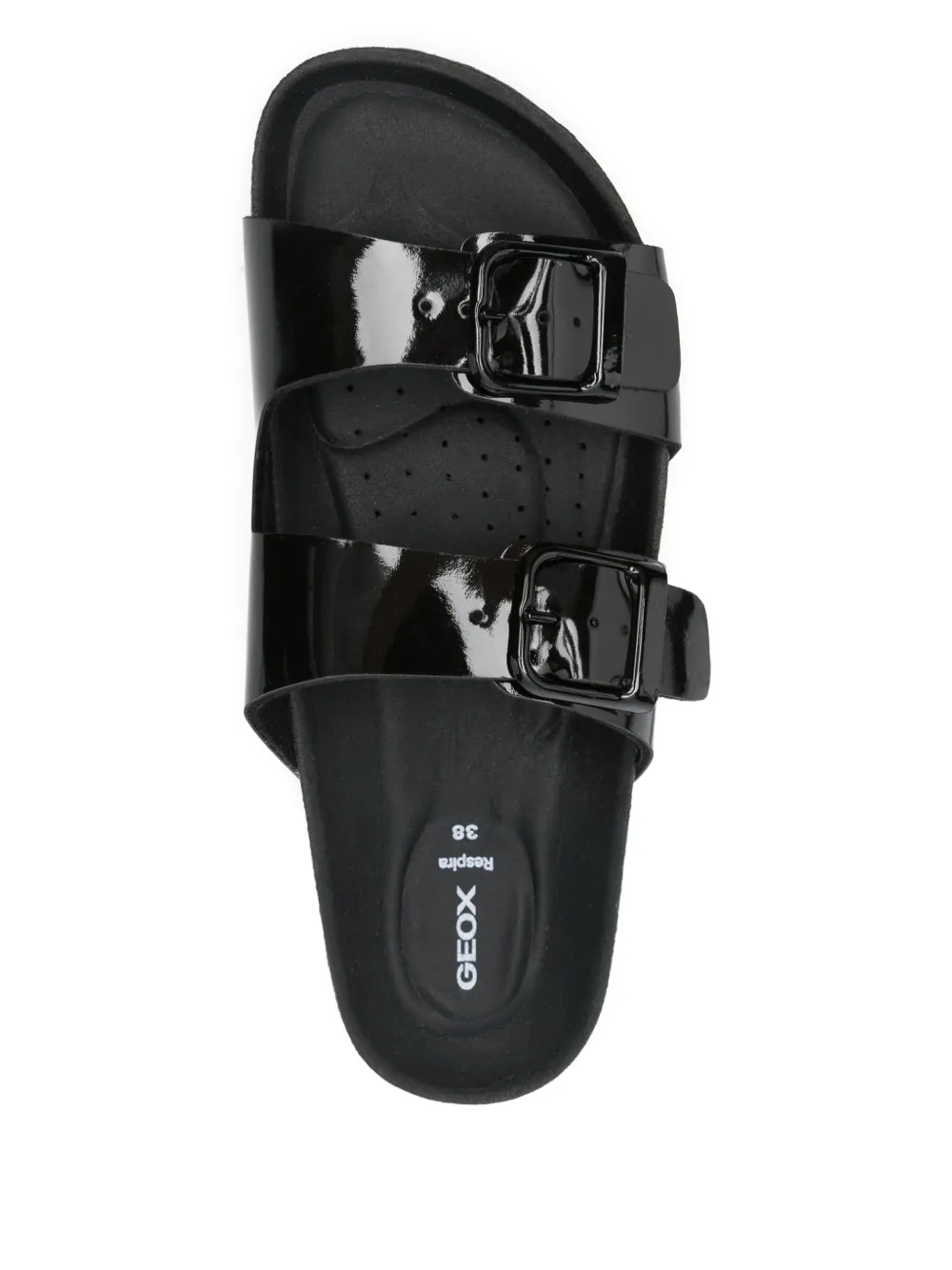 Geox buckle-detail slippers Black