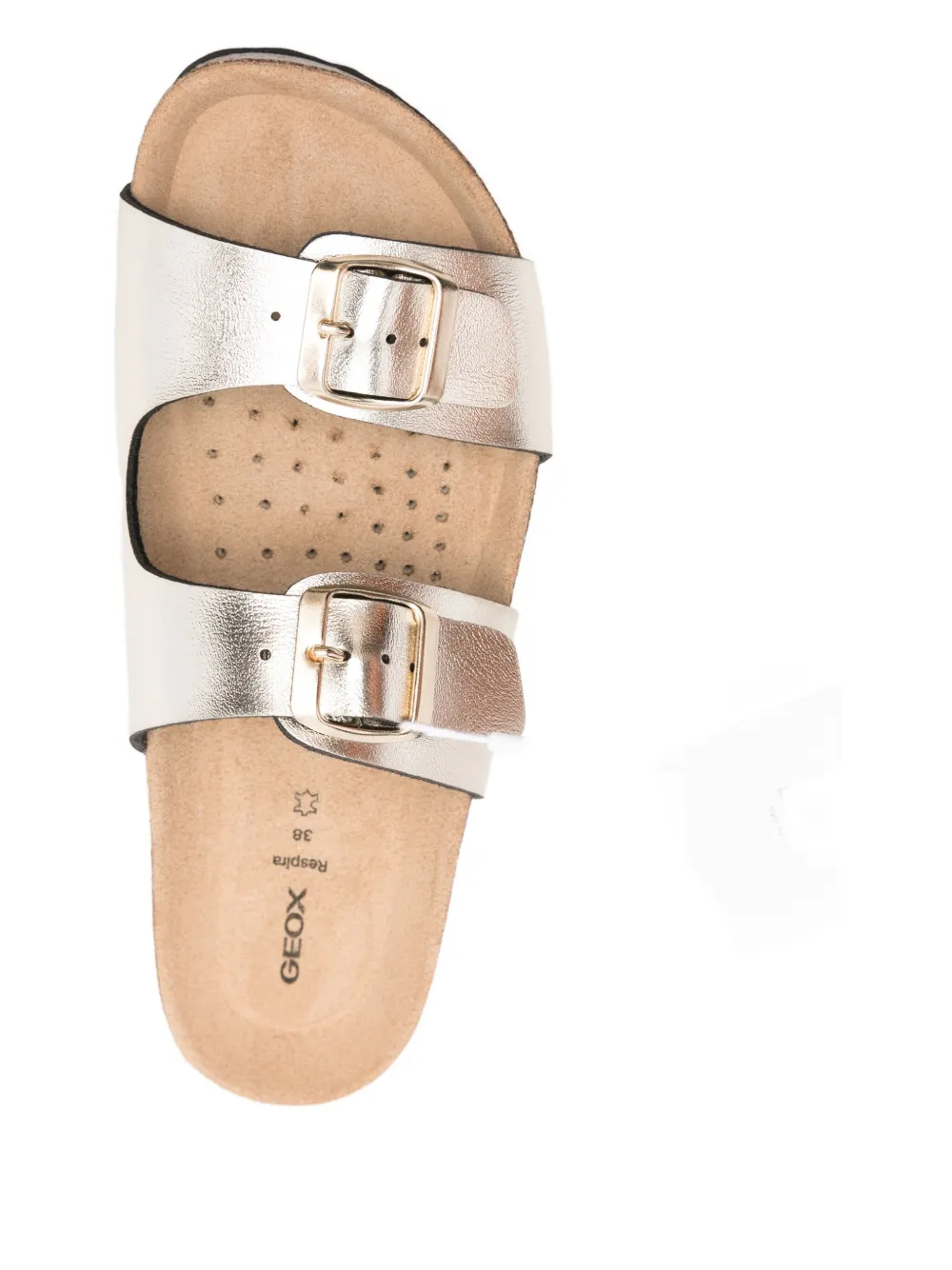 Geox Brionia buckle-detail suede sandals Gold