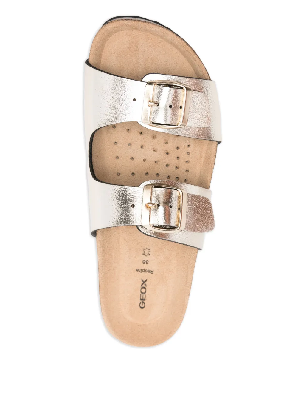 Geox Brionia buckle-detail suede sandals Gold