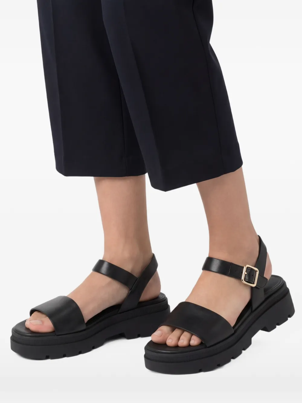 Geox 50 mm Adacter S sandalen met enkelbandje en gesp Zwart