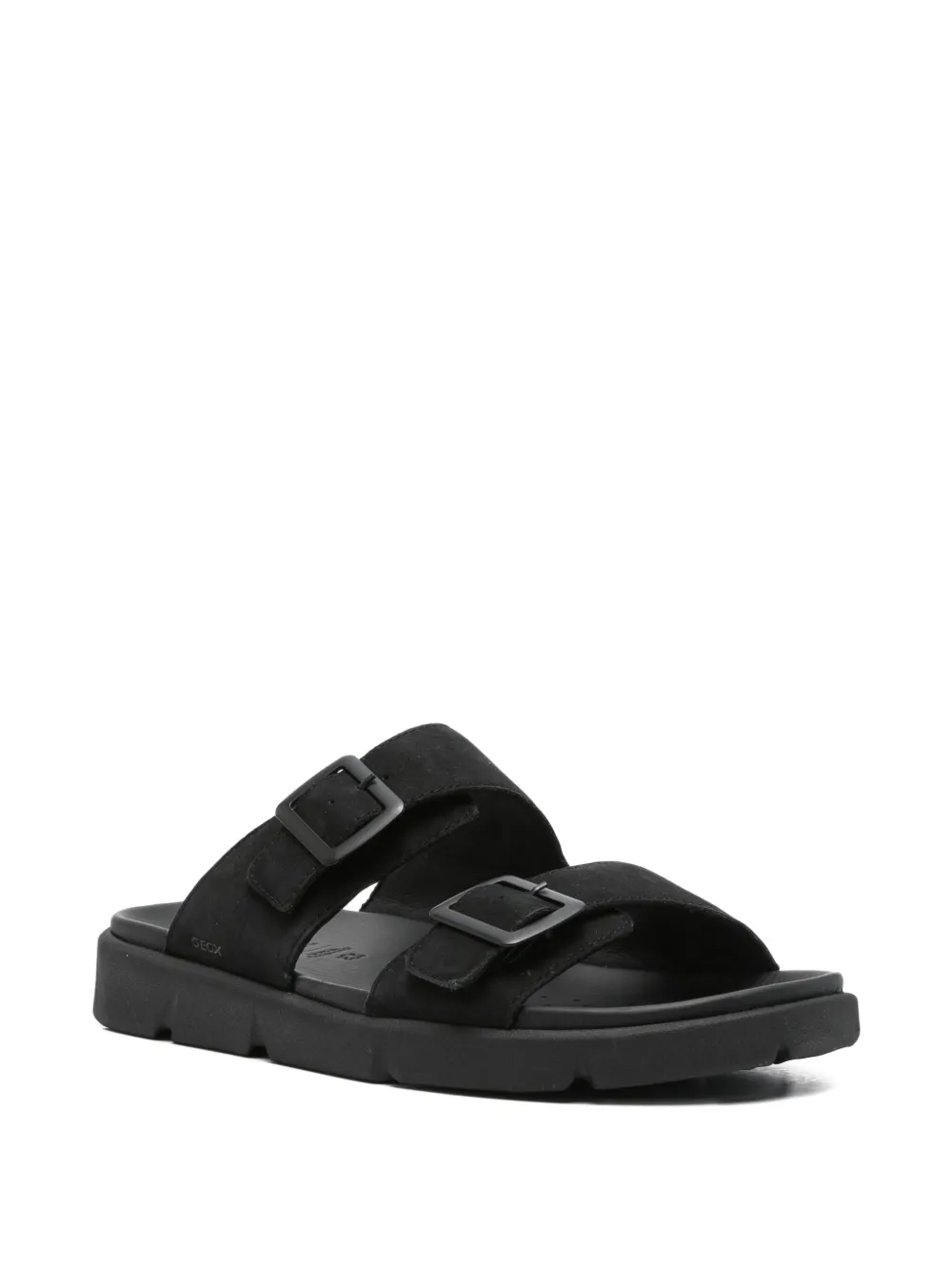 Geox double buckle sandals Black