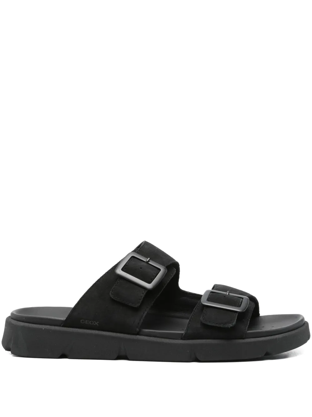 Geox double buckle sandals Black