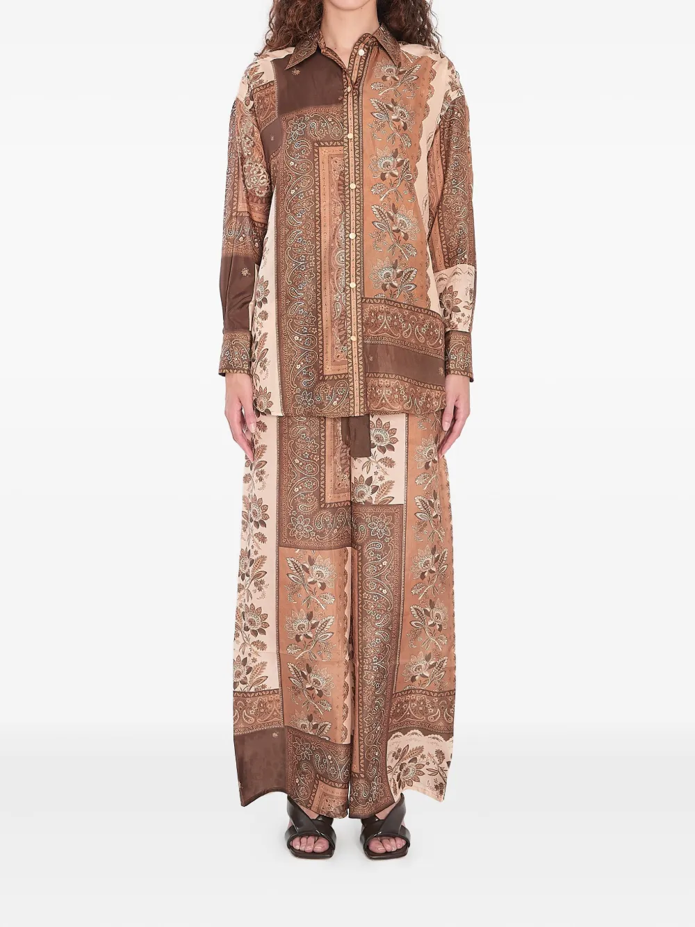 ZIMMERMANN Lucky paisley-print trousers Bruin