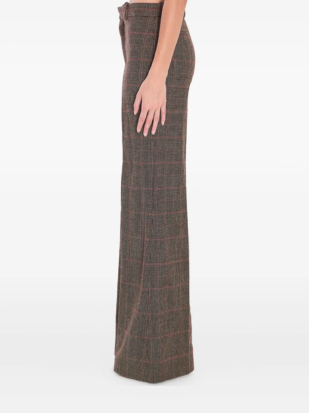 Chloé Geruite wollen pantalon Bruin