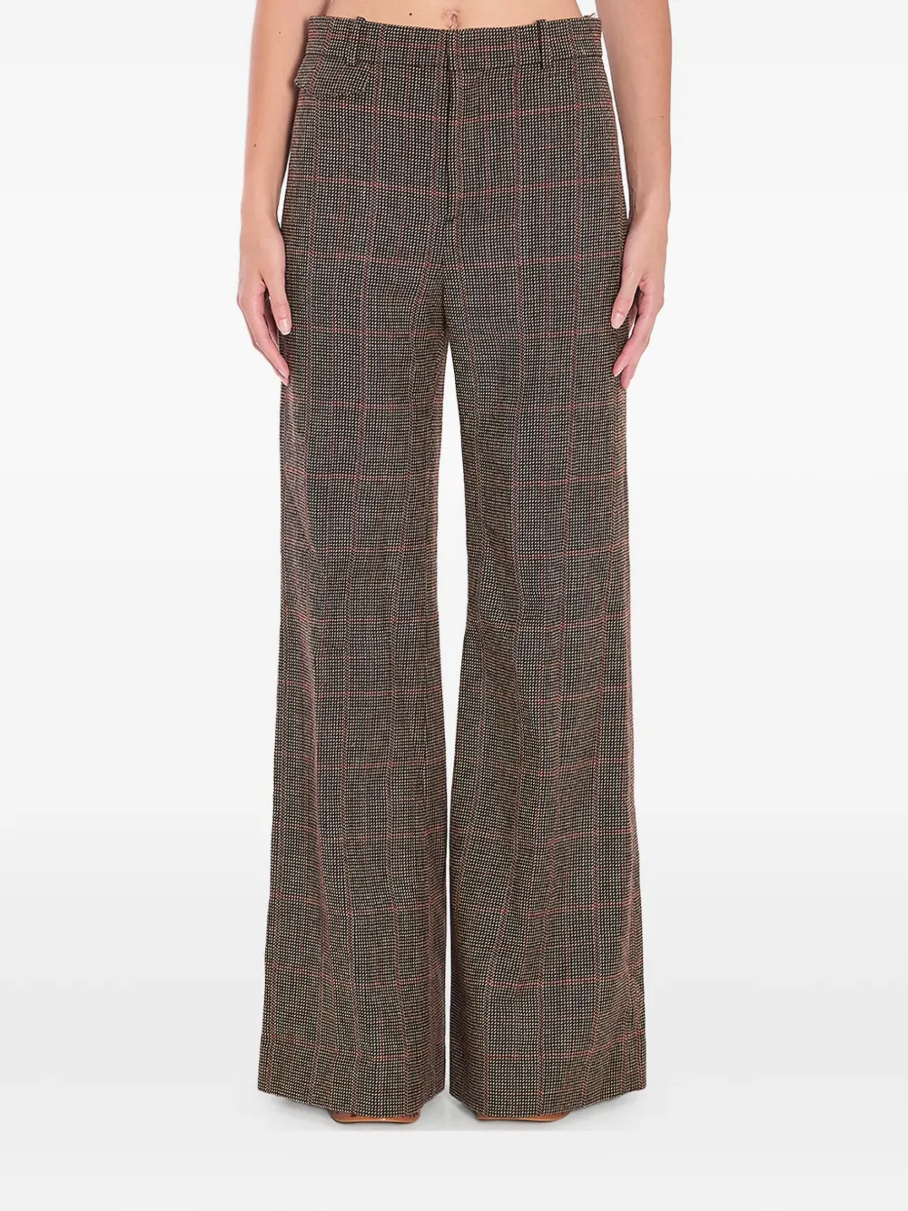 Chloé Tailored Checked Wool Trousers