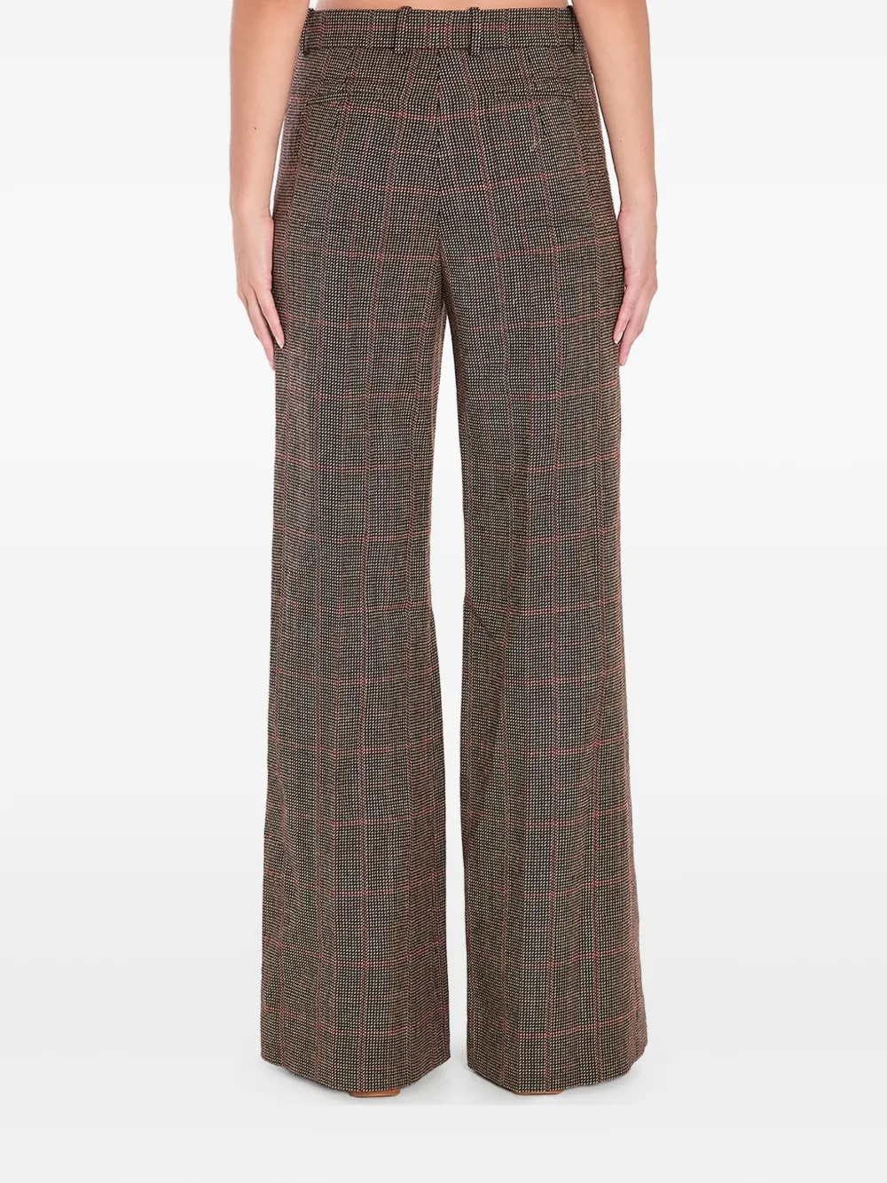 Chloé Geruite wollen pantalon Bruin