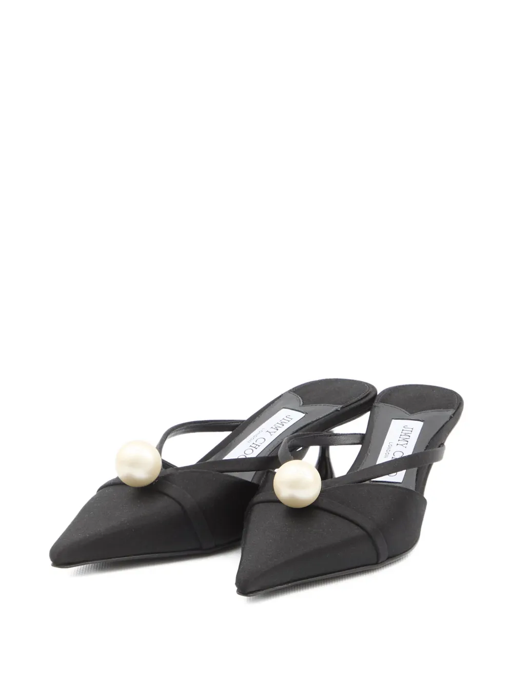 Jimmy Choo 50mm Sana pearl-embellished mules Black
