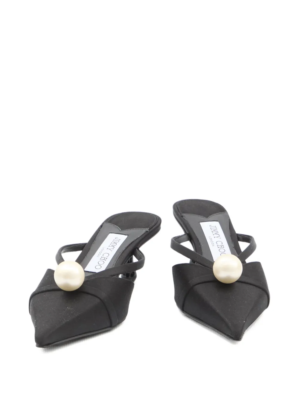 Jimmy Choo 50mm Sana pearl-embellished mules Black