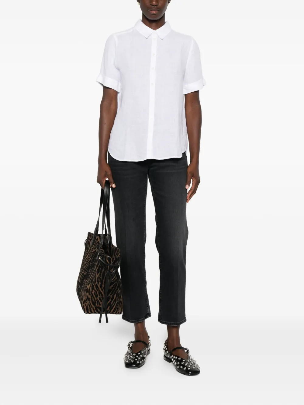 Marc O'Polo short-sleeve button-up shirt - Wit