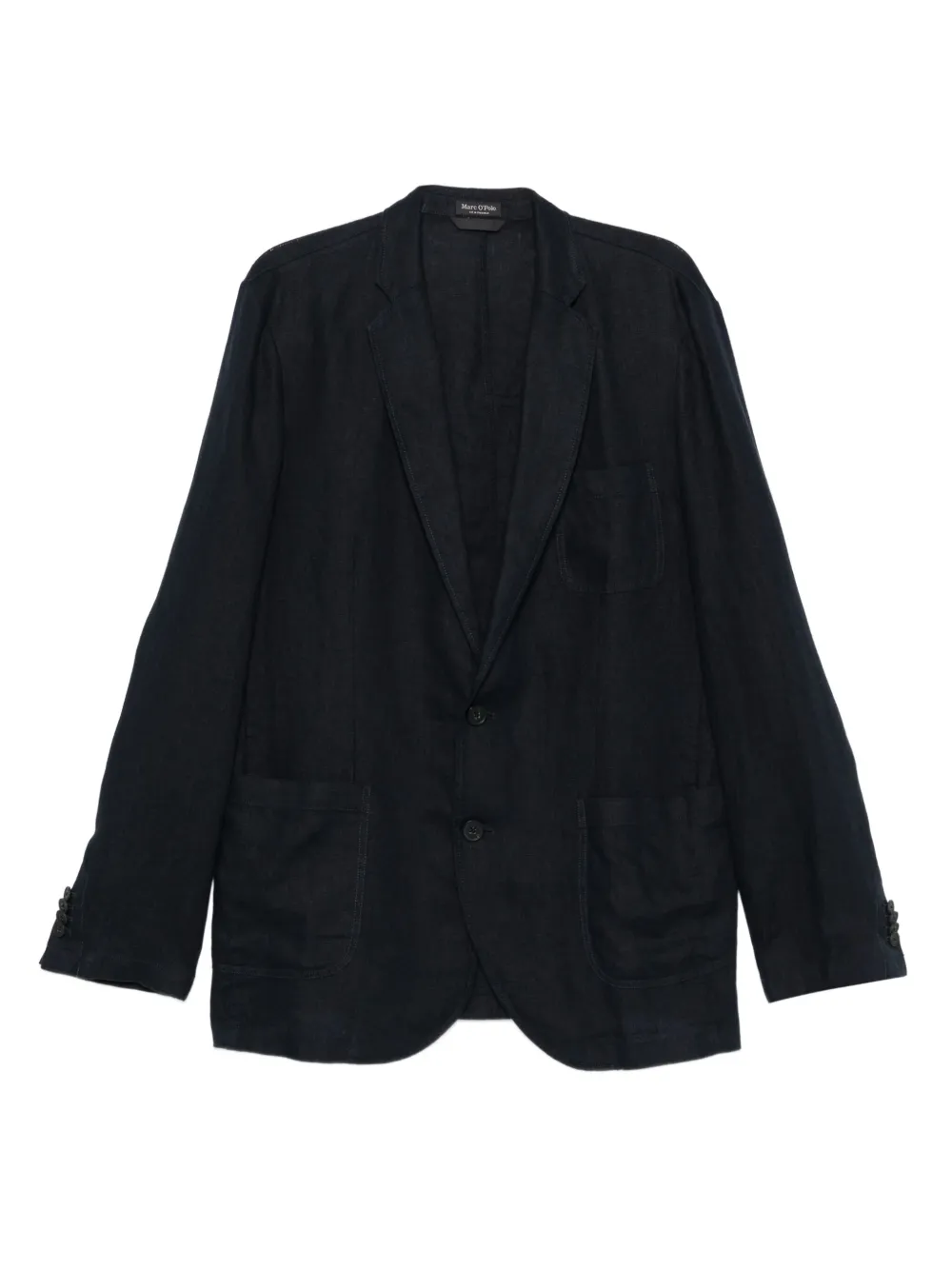 Marc O'Polo Linnen blazer met gekerfde revers Blauw