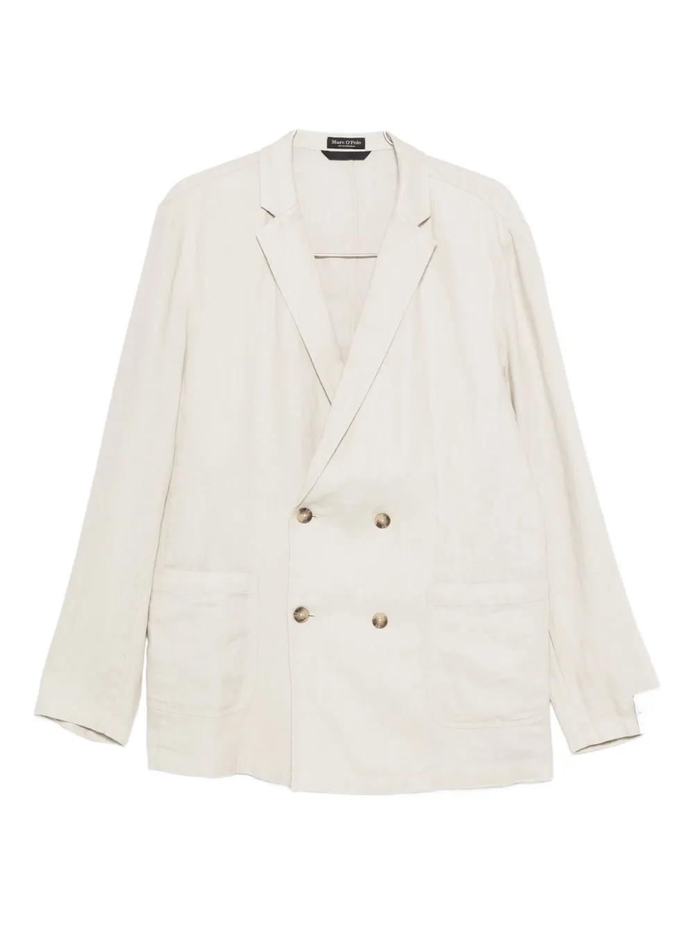 Marc O'polo Double-breasted Linen Blazer In Neutral