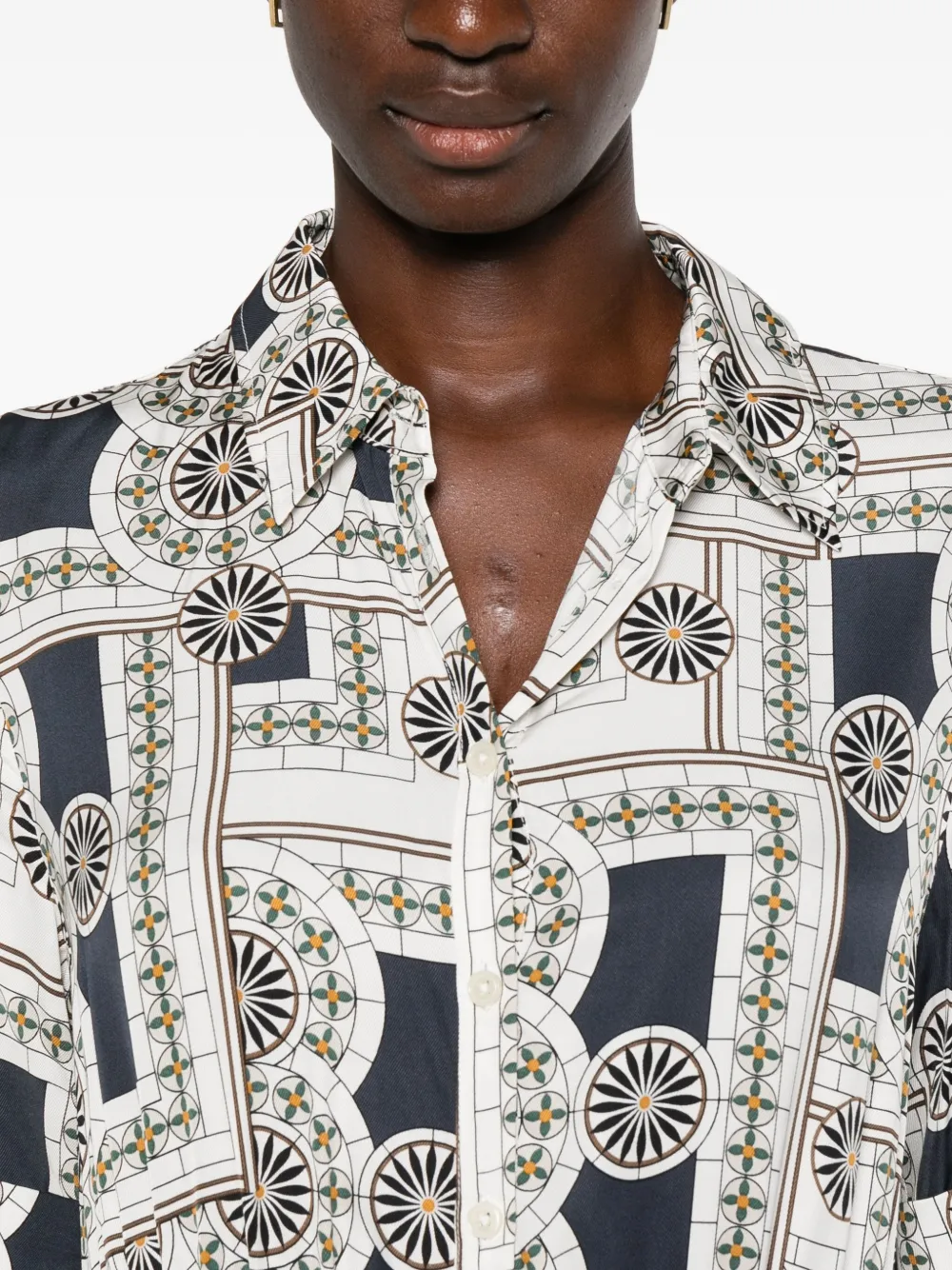 Marc O'Polo Midi-jurk met geometrische print Wit