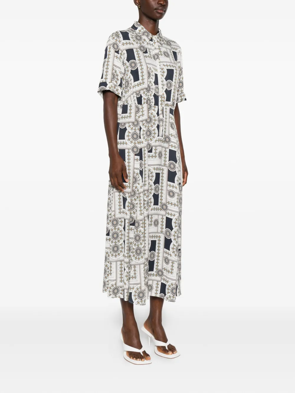 Marc O'Polo Midi-jurk met geometrische print Wit