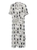 Marc O'Polo geometric-print midi dress - White