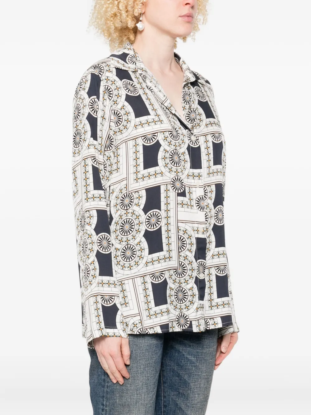 Marc O'Polo blouse met geometrische print Wit