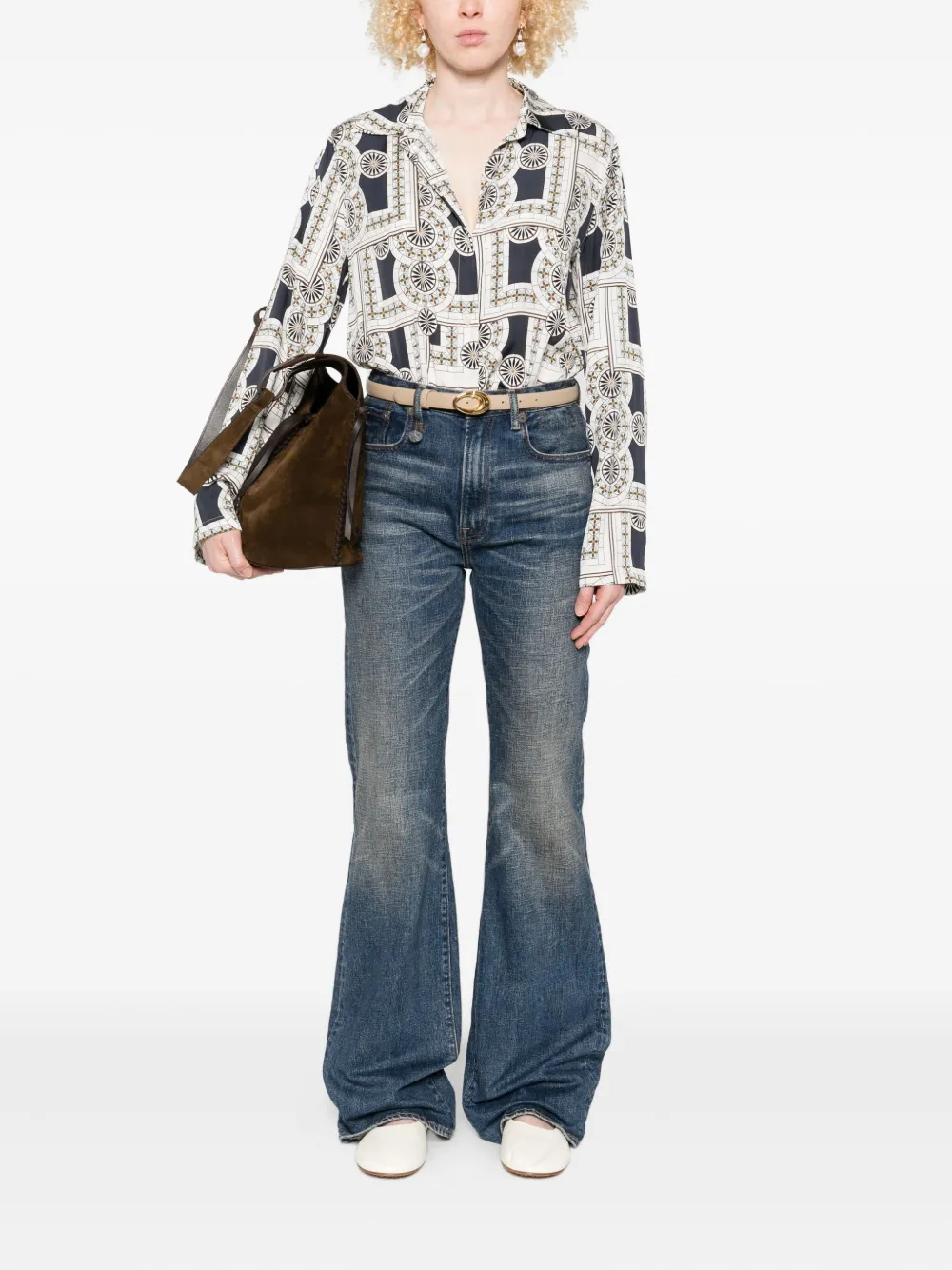Marc O'Polo geometric-print shirt - Wit
