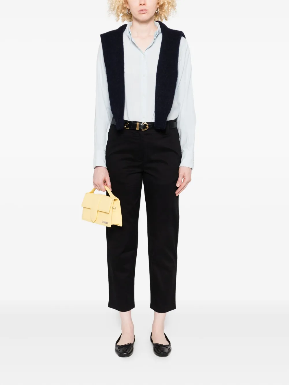 Marc O'Polo tapered trousers Zwart