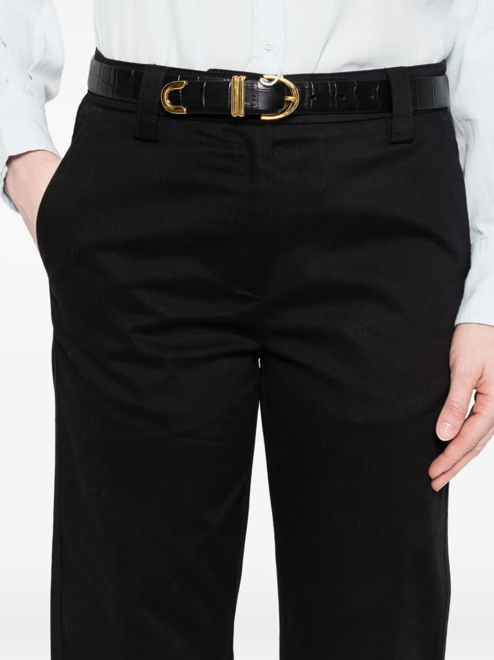 Marc O'Polo tapered trousers Zwart