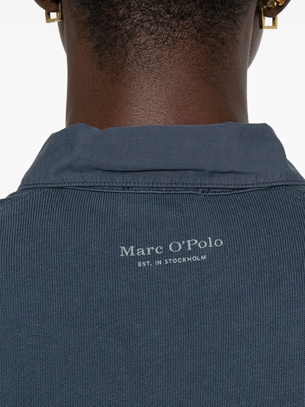 Marc O'Polo Top met korte mouwen en knoop Blauw