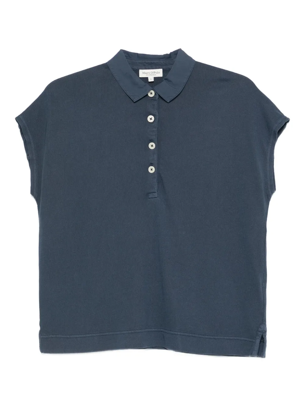 Marc O'Polo short-sleeved button top Blauw