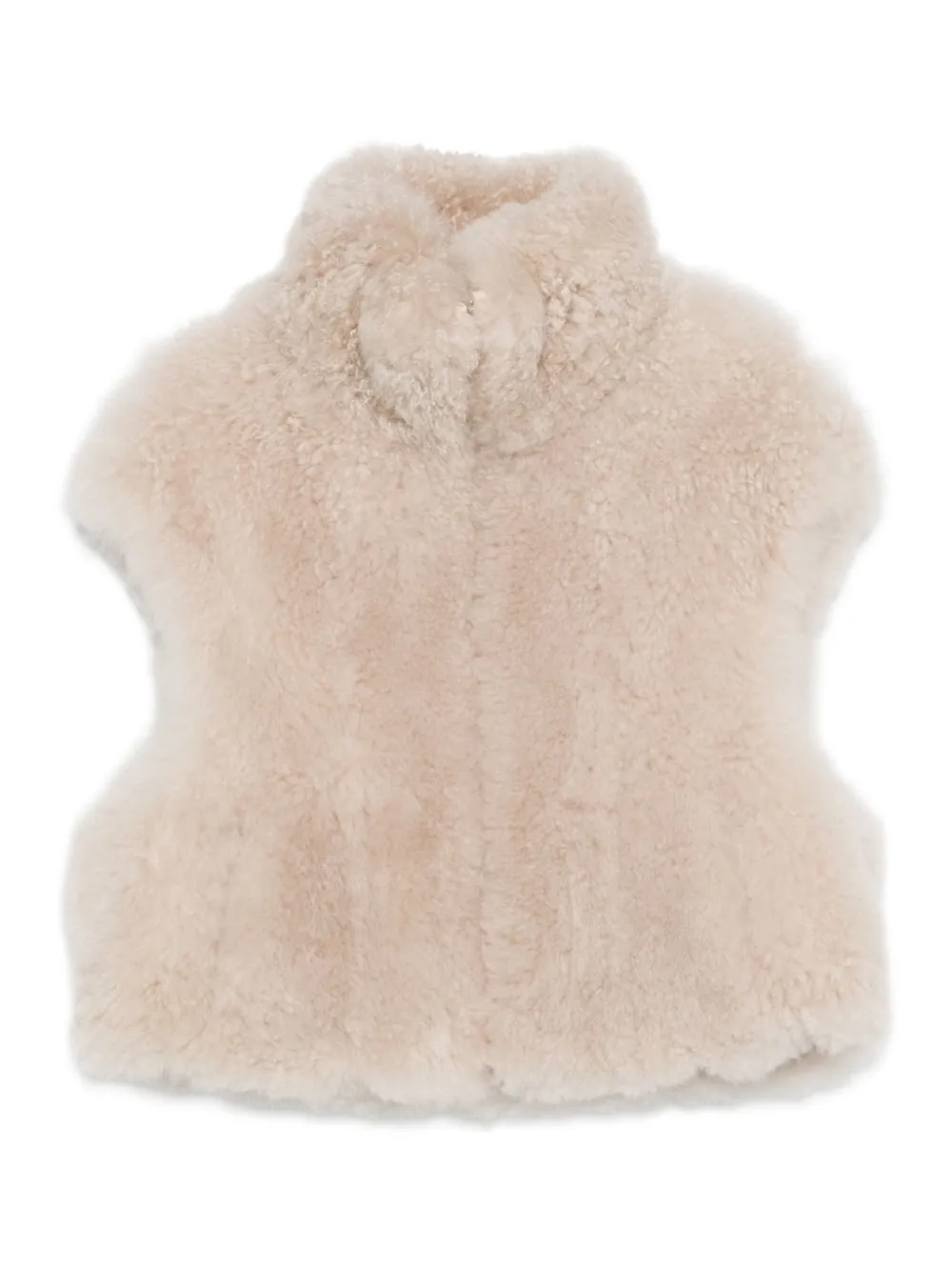 Liska High-neck Sleeveless Gilet In Neutral