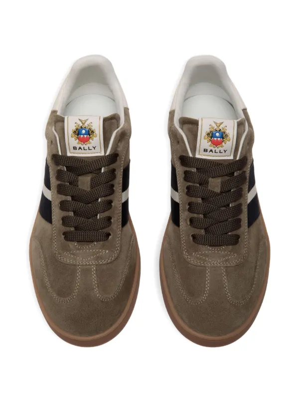 BALLY バリー レトロ スニーカー グリーン×ブラウン レザー Bally Retro Crest Sneakers | Green | FARFETCH