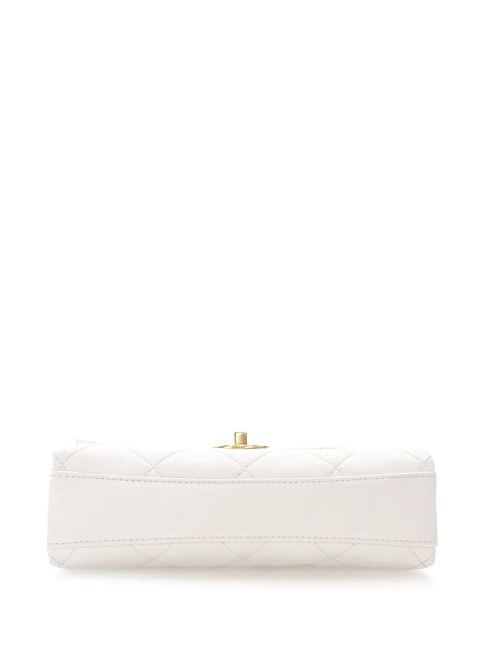 Pre-owned Chanel 2021-2024 Small Quilted Lambskin Crystal Logo Letters Chain Flap Satchel