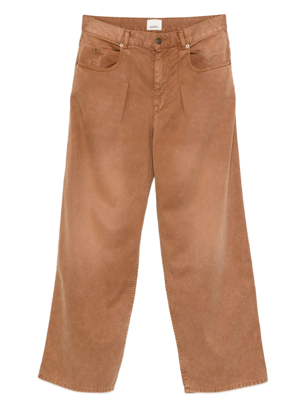 ISABEL MARANT pleat cotton straight-leg jeans Bruin