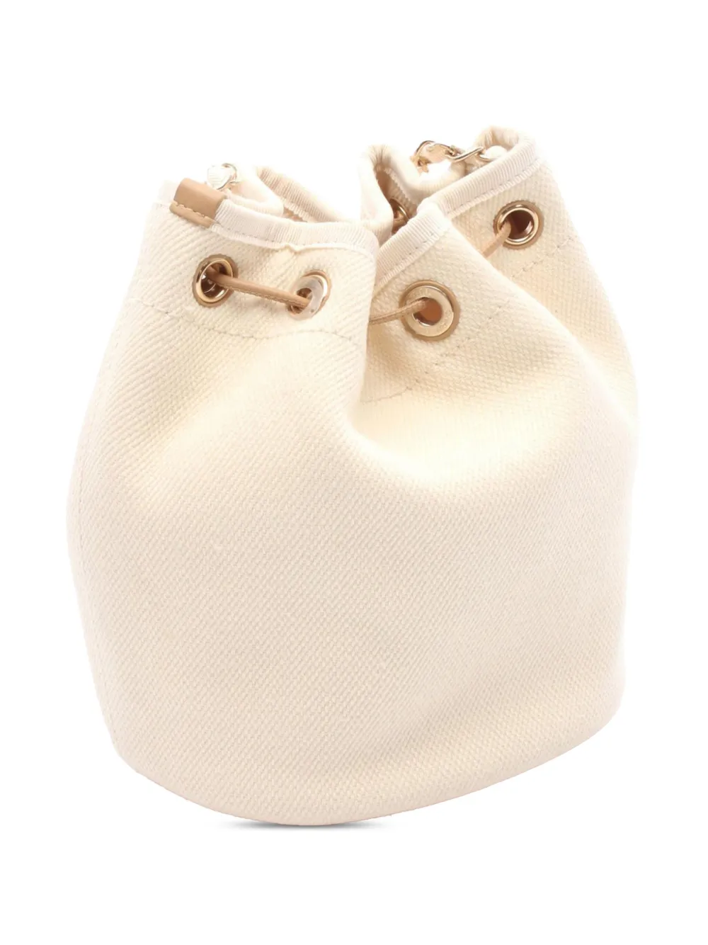 Pre-owned Chanel 2019 Canvas Deauville Pearl Drawstring Bucket Bag