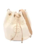 CHANEL Pre-Owned 2019 Canvas Deauville Pearl Drawstring bucket bag - Brown