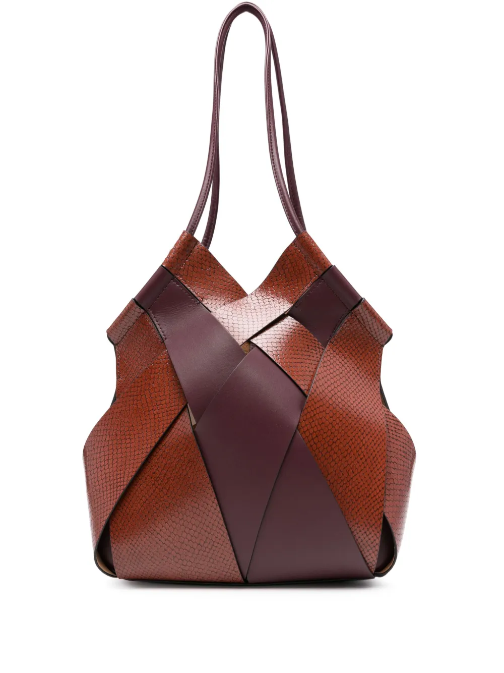 Ulla Johnson Charlotte Woven Leather Shoulder Bag In Purple