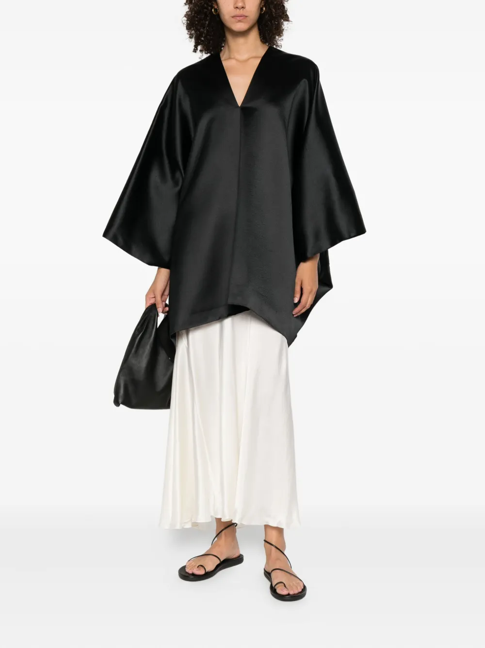 The Row V-neck Asymmetric Top In Black