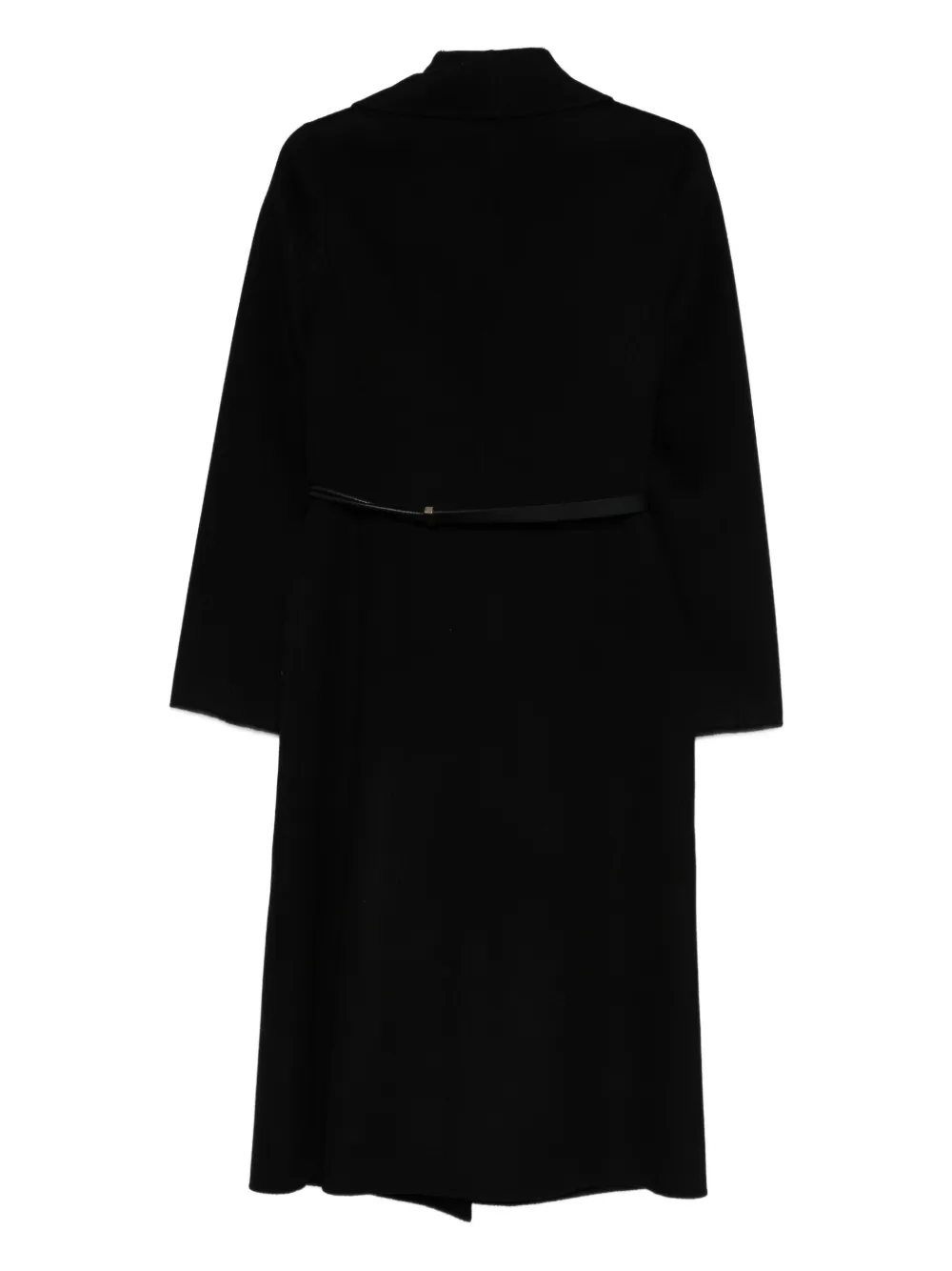 Liska Belted Long Coat In Black